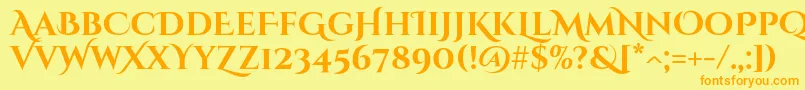 CinzeldecorativeBold Font – Orange Fonts on Yellow Background