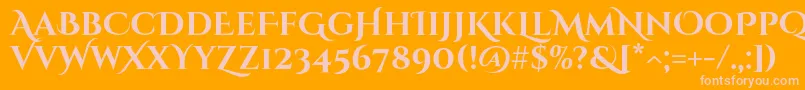 CinzeldecorativeBold Font – Pink Fonts on Orange Background