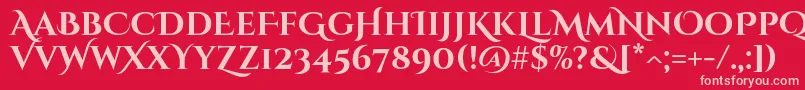 フォントCinzeldecorativeBold – 赤い背景にピンクのフォント