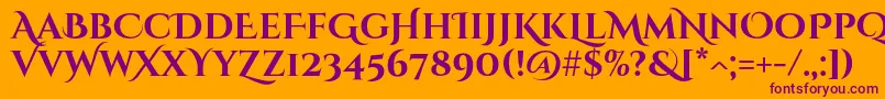 CinzeldecorativeBold Font – Purple Fonts on Orange Background