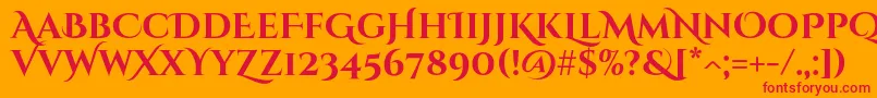fuente CinzeldecorativeBold – Fuentes Rojas Sobre Fondo Naranja