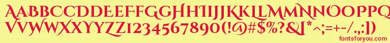 Шрифт CinzeldecorativeBold – красные шрифты на жёлтом фоне