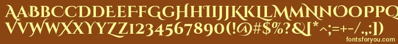 Шрифт CinzeldecorativeBold – жёлтые шрифты на коричневом фоне