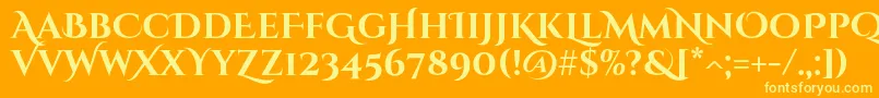 CinzeldecorativeBold Font – Yellow Fonts on Orange Background