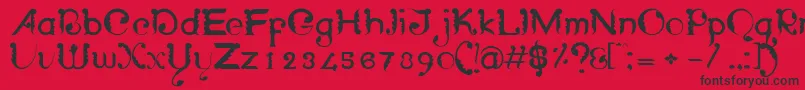 フォントWayangpatranRegular – 赤い背景に黒い文字