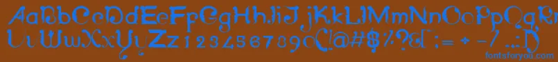 WayangpatranRegular Font – Blue Fonts on Brown Background