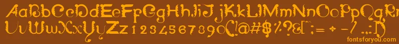 WayangpatranRegular Font – Orange Fonts on Brown Background