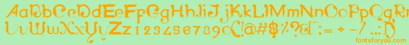 WayangpatranRegular Font – Orange Fonts on Green Background