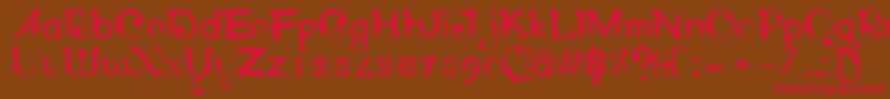 WayangpatranRegular-Schriftart – Rote Schriften auf braunem Hintergrund