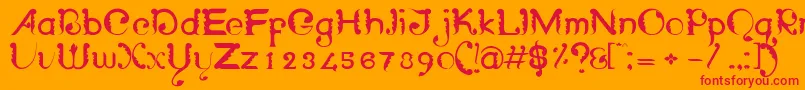 WayangpatranRegular Font – Red Fonts on Orange Background