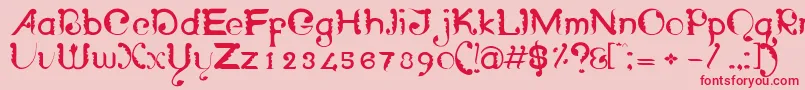 フォントWayangpatranRegular – ピンクの背景に赤い文字