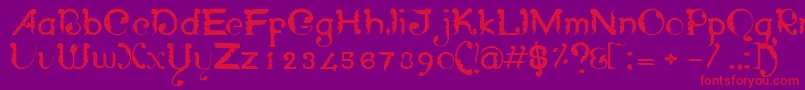 WayangpatranRegular Font – Red Fonts on Purple Background