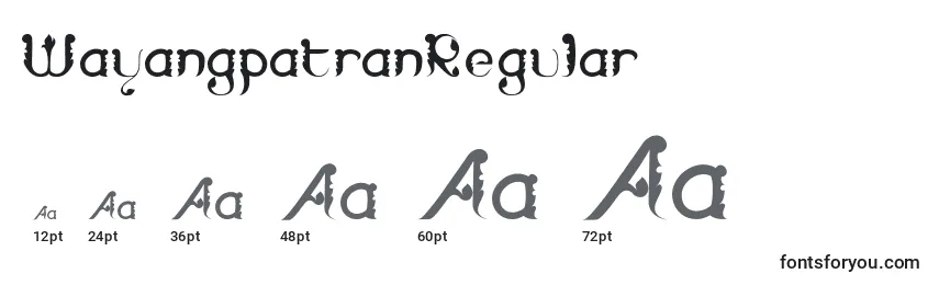 Размеры шрифта WayangpatranRegular