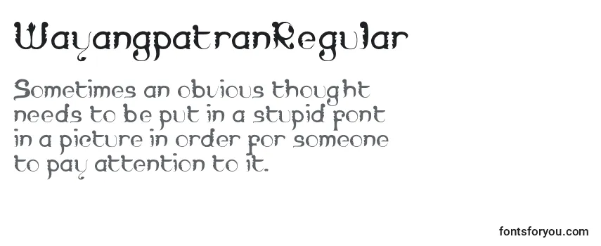 WayangpatranRegular フォントのレビュー