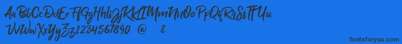 BillyOhio-fontti – mustat fontit sinisellä taustalla