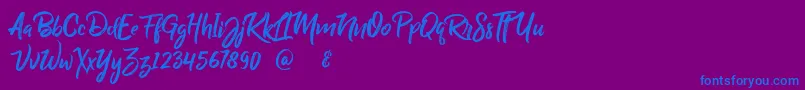 BillyOhio-Schriftart – Blaue Schriften auf violettem Hintergrund