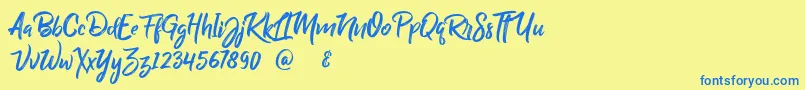 BillyOhio Font – Blue Fonts on Yellow Background