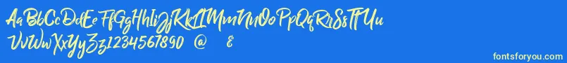 BillyOhio Font – Yellow Fonts on Blue Background