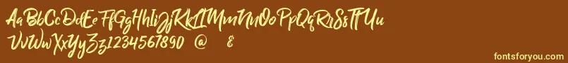 BillyOhio Font – Yellow Fonts on Brown Background