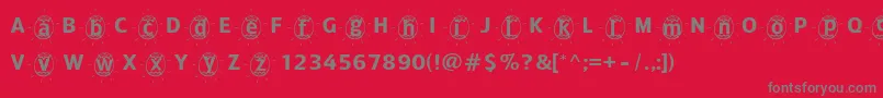 フォントAdfbeasteregg – 赤い背景に灰色の文字