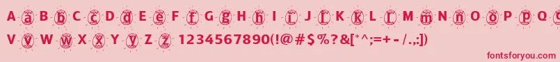 Adfbeasteregg-Schriftart – Rote Schriften auf rosa Hintergrund