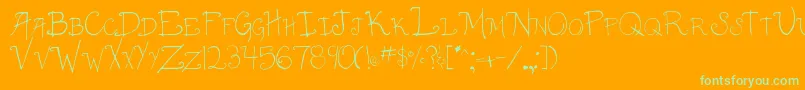 003AnnaCaps Font – Green Fonts on Orange Background