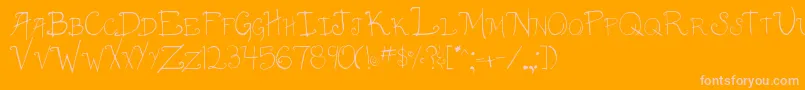 003AnnaCaps Font – Pink Fonts on Orange Background