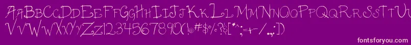 003AnnaCaps Font – Pink Fonts on Purple Background