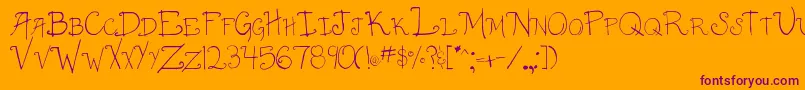 003AnnaCaps Font – Purple Fonts on Orange Background