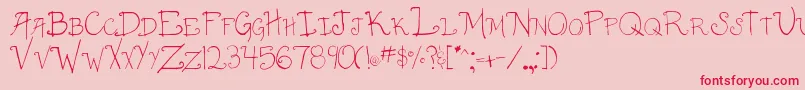 003AnnaCapsフォントについての詳細 フォント003AnnaCaps – ピンクの背景に赤い文字