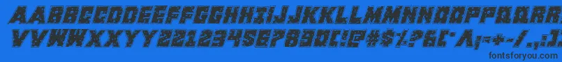 Kcommandoridital Font – Black Fonts on Blue Background