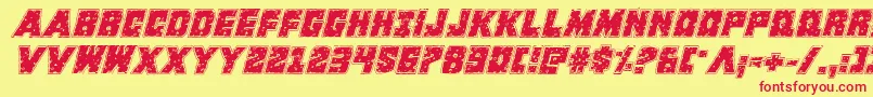 Kcommandoridital Font – Red Fonts on Yellow Background