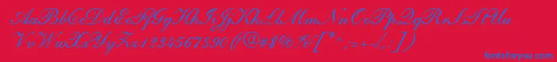 ShirleyandanteRegularDb Font – Blue Fonts on Red Background