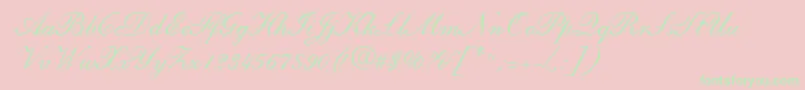 ShirleyandanteRegularDb Font – Green Fonts on Pink Background