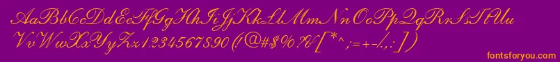 ShirleyandanteRegularDb Font – Orange Fonts on Purple Background