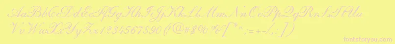 Шрифт ShirleyandanteRegularDb – розовые шрифты на жёлтом фоне