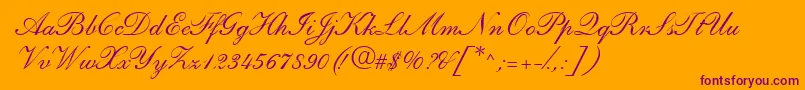 ShirleyandanteRegularDb Font – Purple Fonts on Orange Background