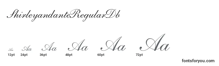 Размеры шрифта ShirleyandanteRegularDb