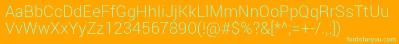 RobotoLight Font – Green Fonts on Orange Background