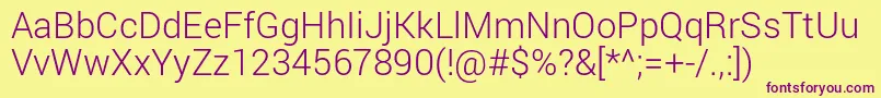 RobotoLight Font – Purple Fonts on Yellow Background