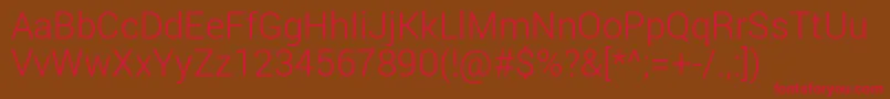 RobotoLight Font – Red Fonts on Brown Background