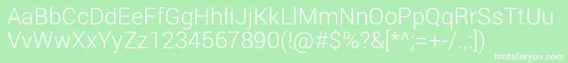 RobotoLight Font – White Fonts on Green Background