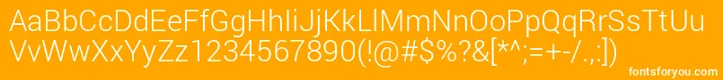 RobotoLight Font – White Fonts on Orange Background