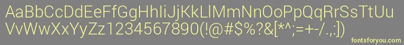 RobotoLight Font – Yellow Fonts on Gray Background