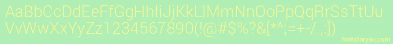 RobotoLight Font – Yellow Fonts on Green Background
