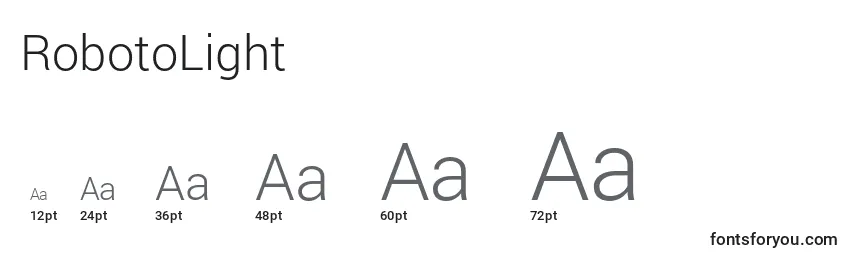 RobotoLight Font Sizes