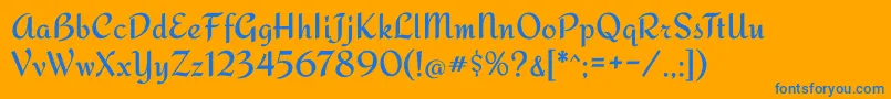 Redressed Font – Blue Fonts on Orange Background