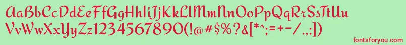 Redressed Font – Red Fonts on Green Background