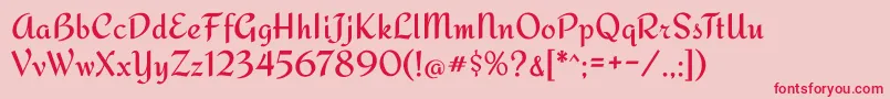 Redressed Font – Red Fonts on Pink Background