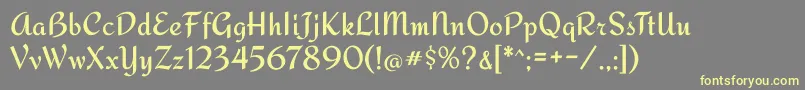Redressed Font – Yellow Fonts on Gray Background